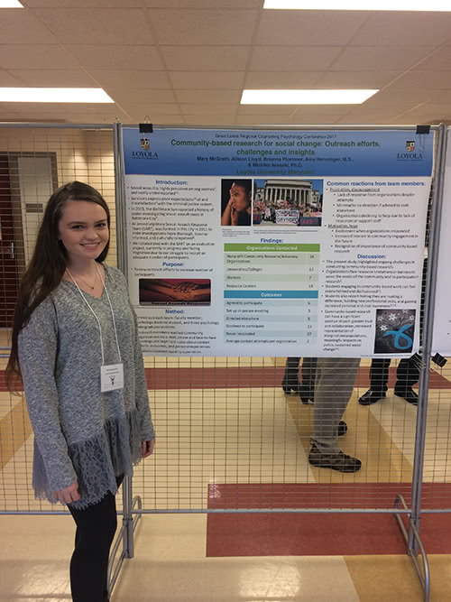 Loyola MD undergraduate psychology student presents poster at conference